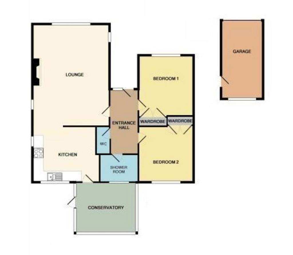 2 bedroom detached bungalow for sale - floorplan