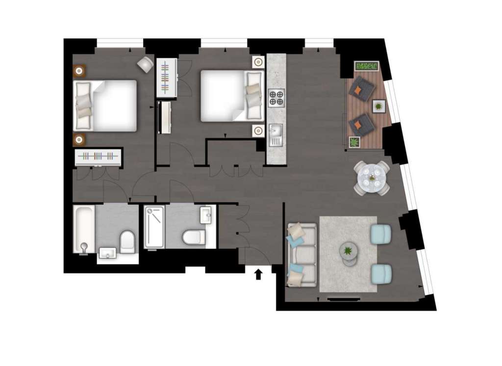 2 bedroom flat to rent - floorplan