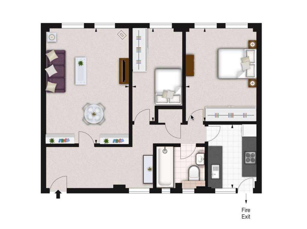 2 bedroom flat to rent - floorplan