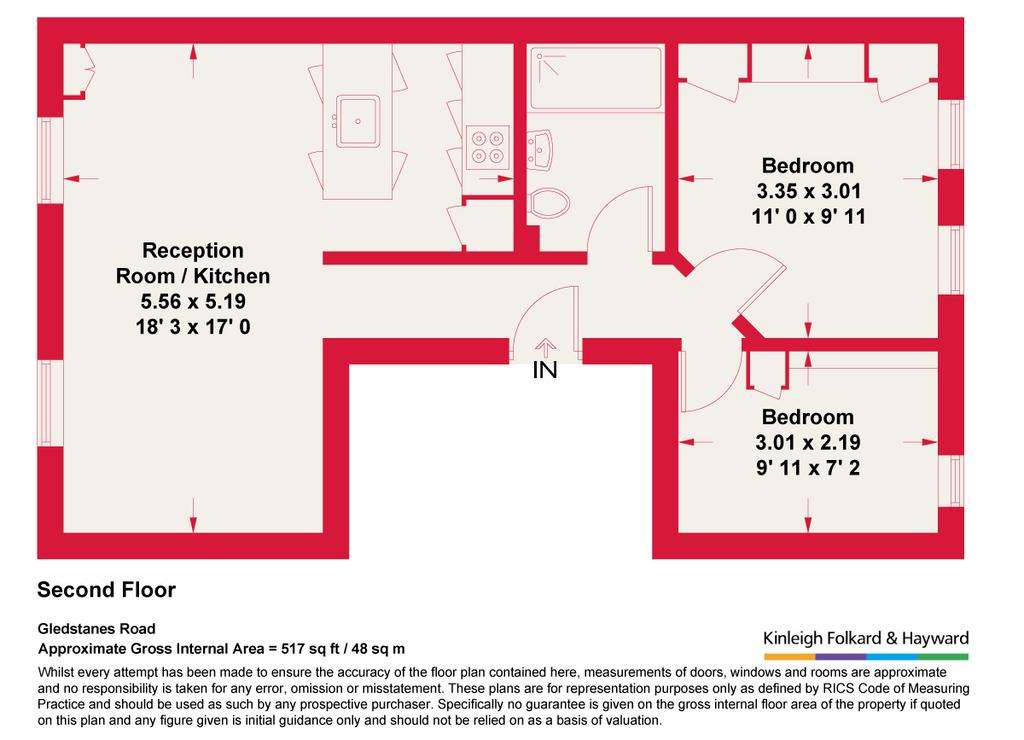 2 bedroom flat to rent - floorplan