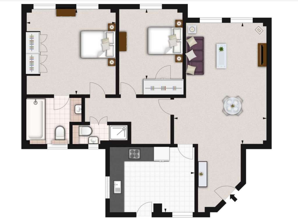 2 bedroom flat to rent - floorplan