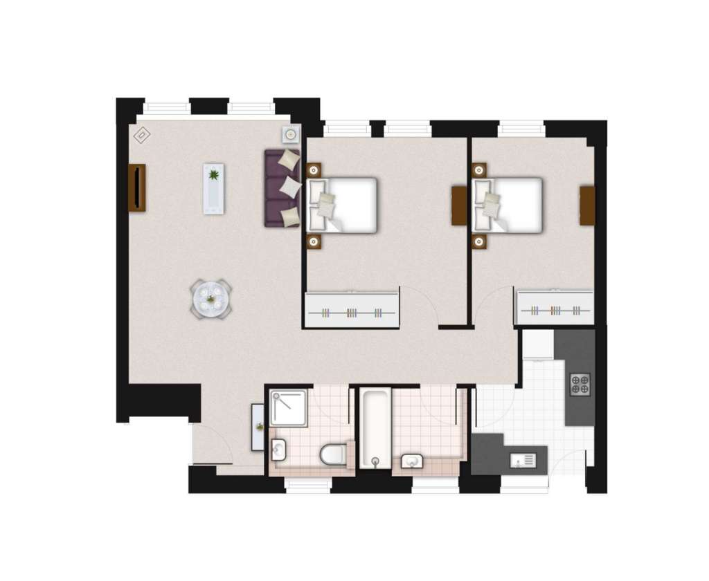 2 bedroom flat to rent - floorplan