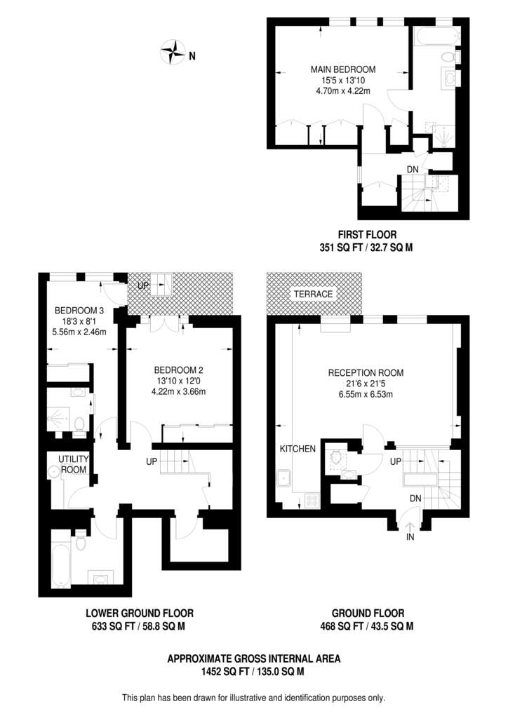 3 bedroom house to rent - floorplan