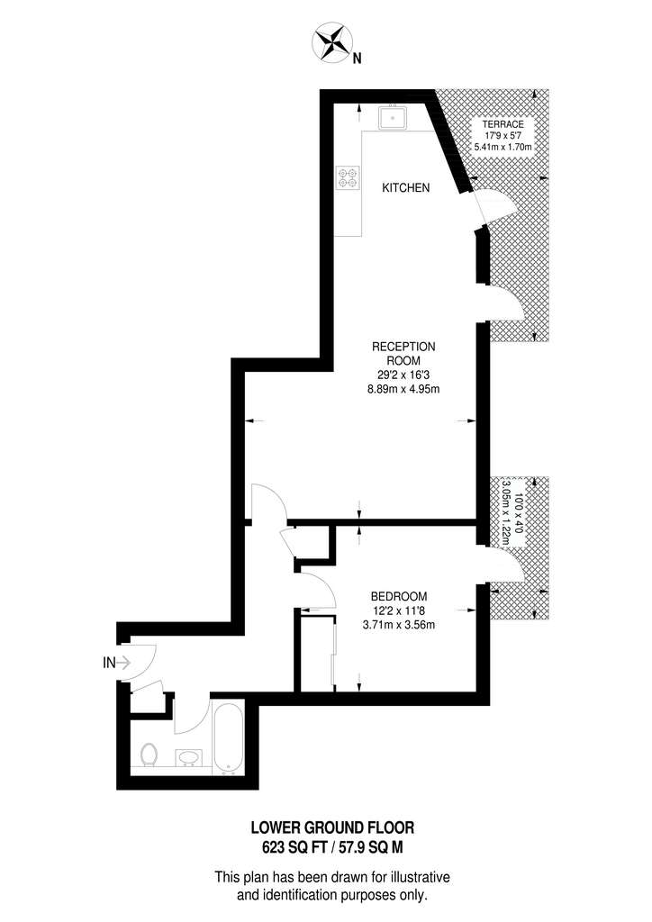 1 bedroom flat to rent - floorplan