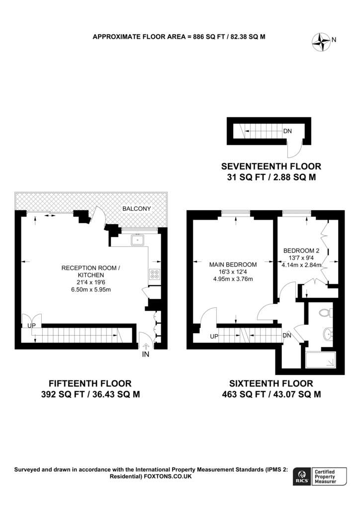 2 bedroom flat to rent - floorplan