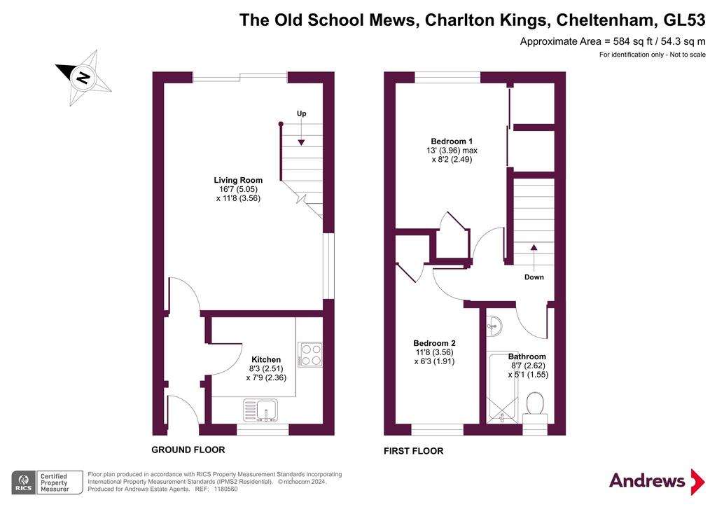 2 bedroom end of terrace house for sale - floorplan