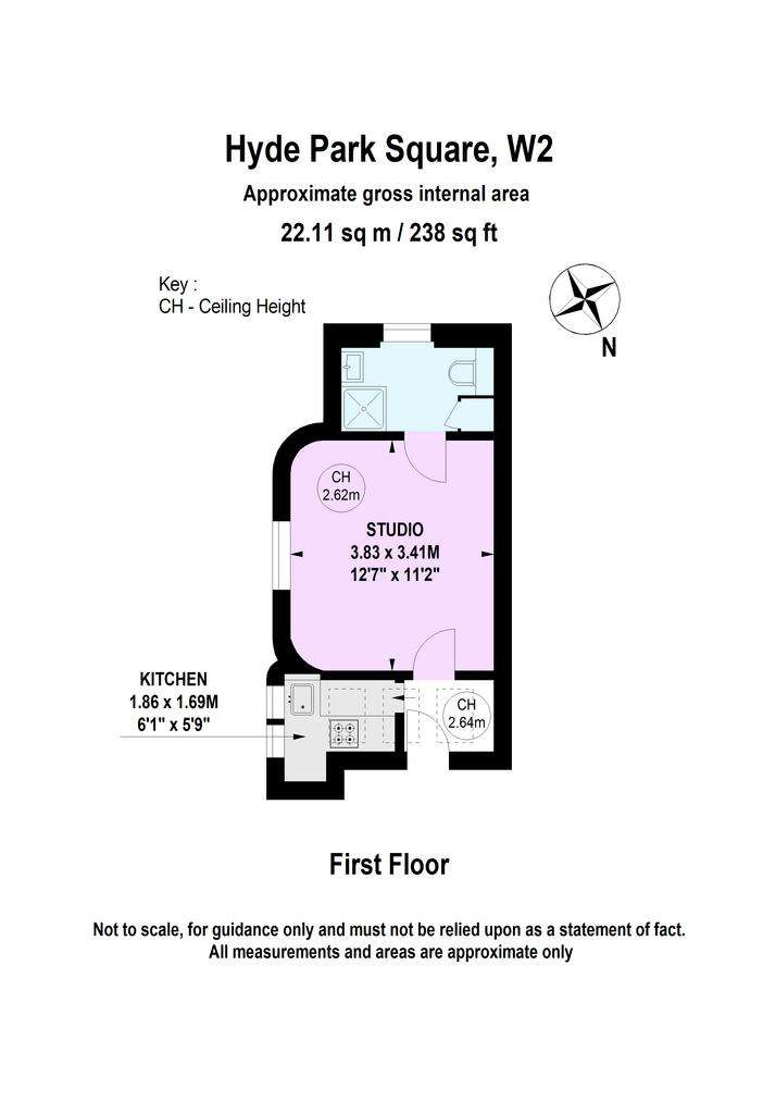 Studio flat to rent - floorplan