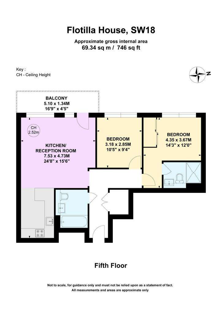 2 bedroom flat to rent - floorplan