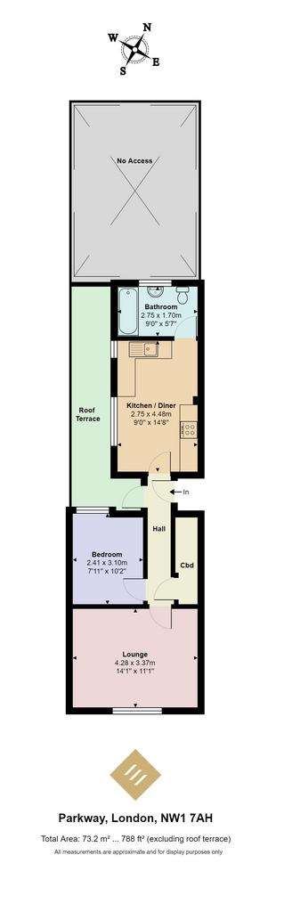 1 bedroom flat to rent - floorplan