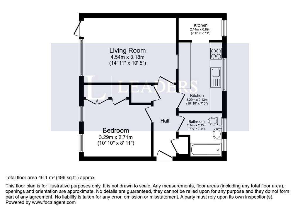 1 bedroom flat to rent - floorplan