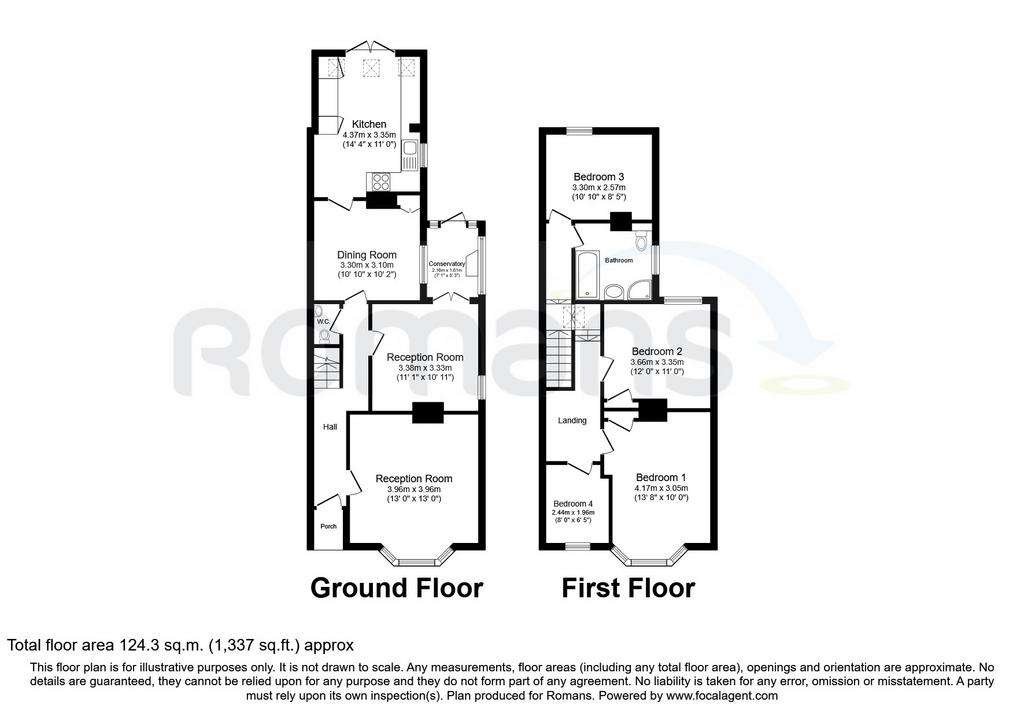 4 bedroom semi-detached house to rent - floorplan