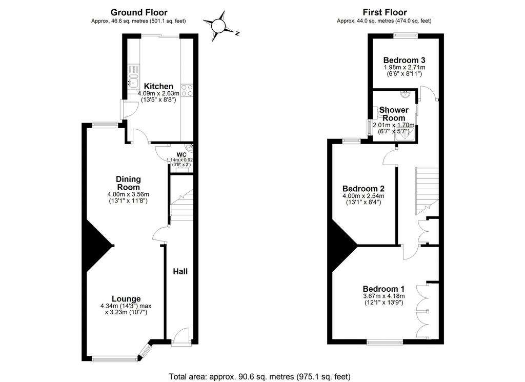 3 bedroom terraced house to rent - floorplan