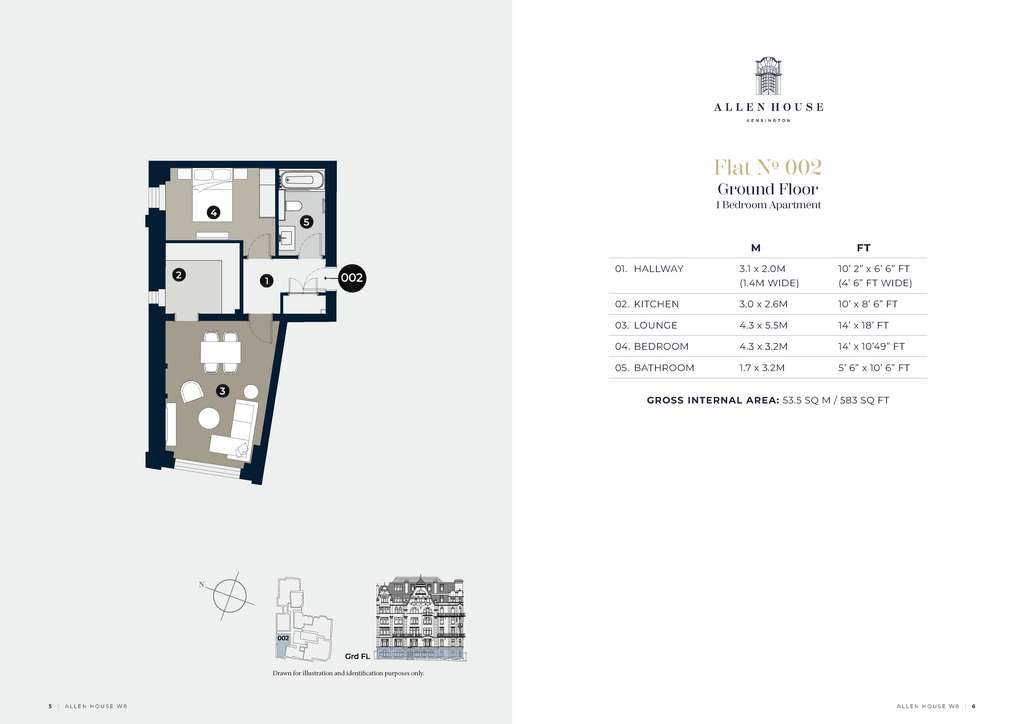 1 bedroom flat for sale - floorplan