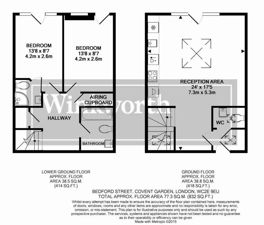 2 bedroom flat to rent - floorplan