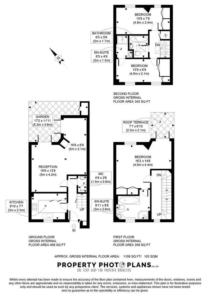 3 bedroom terraced house to rent - floorplan