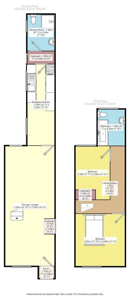 2 bedroom semi-detached house for sale - floorplan