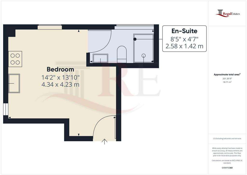 1 bedroom flat to rent - floorplan