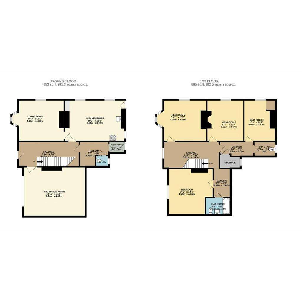 4 bedroom semi-detached house for sale - floorplan