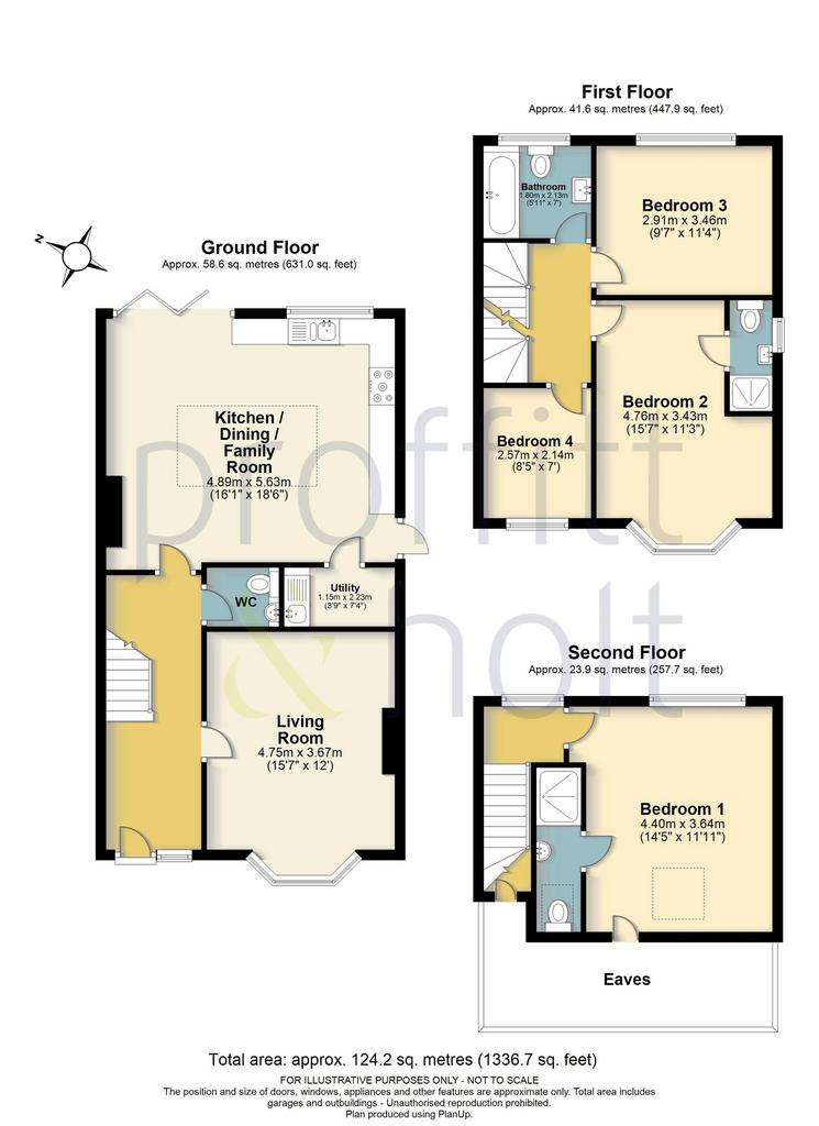 4 bedroom end of terrace house for sale - floorplan