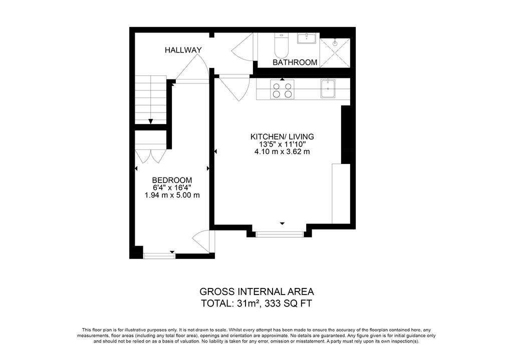 1 bedroom flat to rent - floorplan