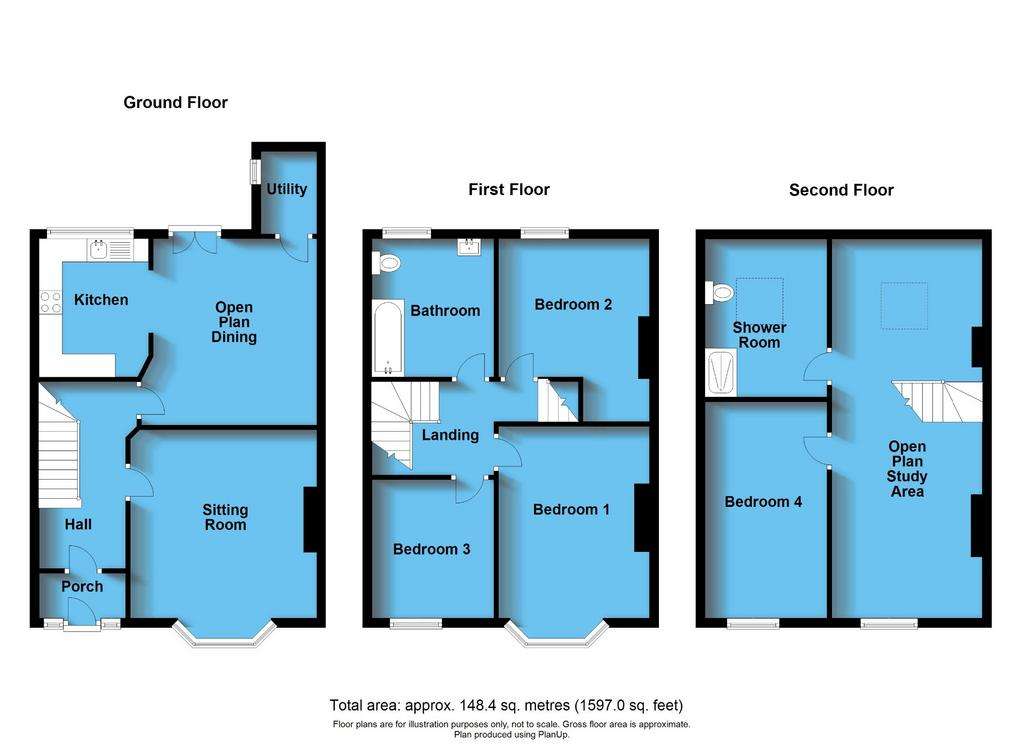 4 bedroom terraced house for sale - floorplan