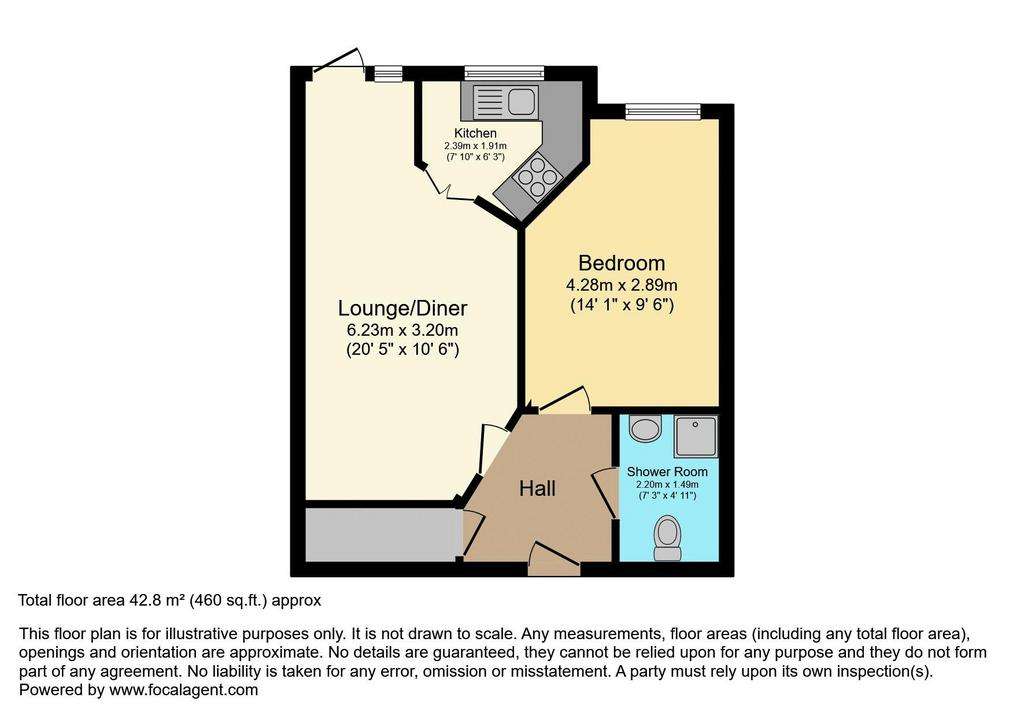 1 bedroom retirement property for sale - floorplan