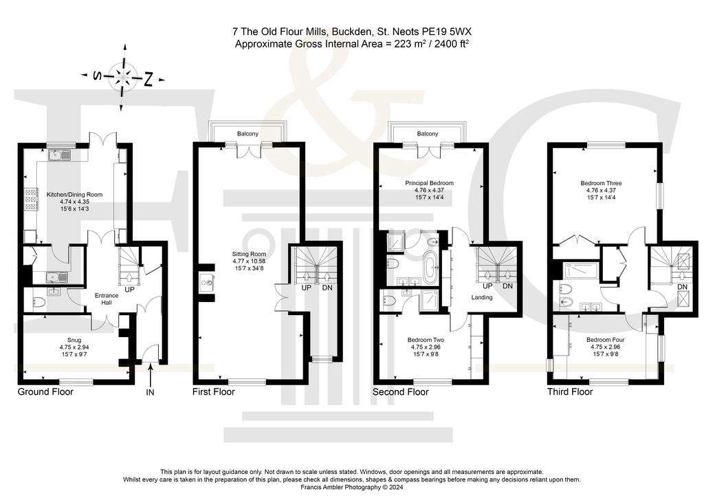 4 bedroom terraced house for sale - floorplan