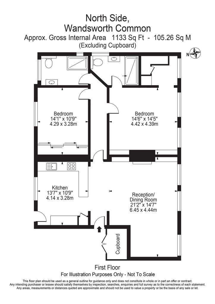 2 bedroom flat to rent - floorplan