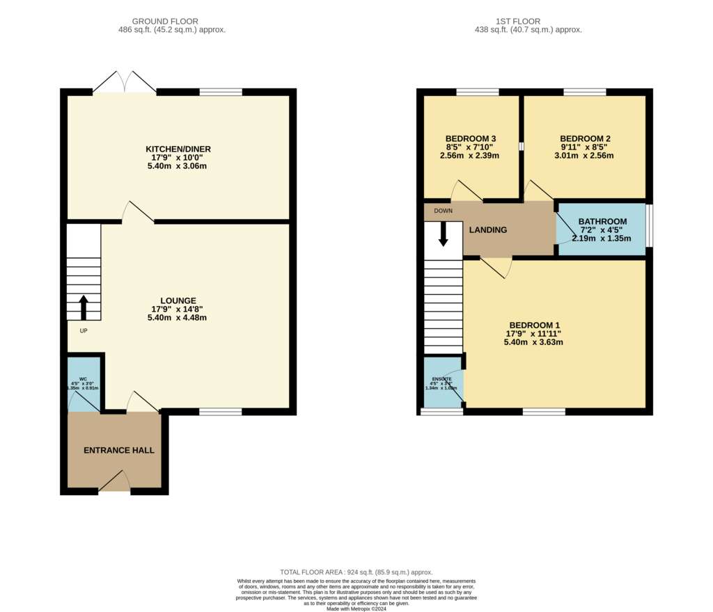 3 bedroom semi-detached house for sale - floorplan