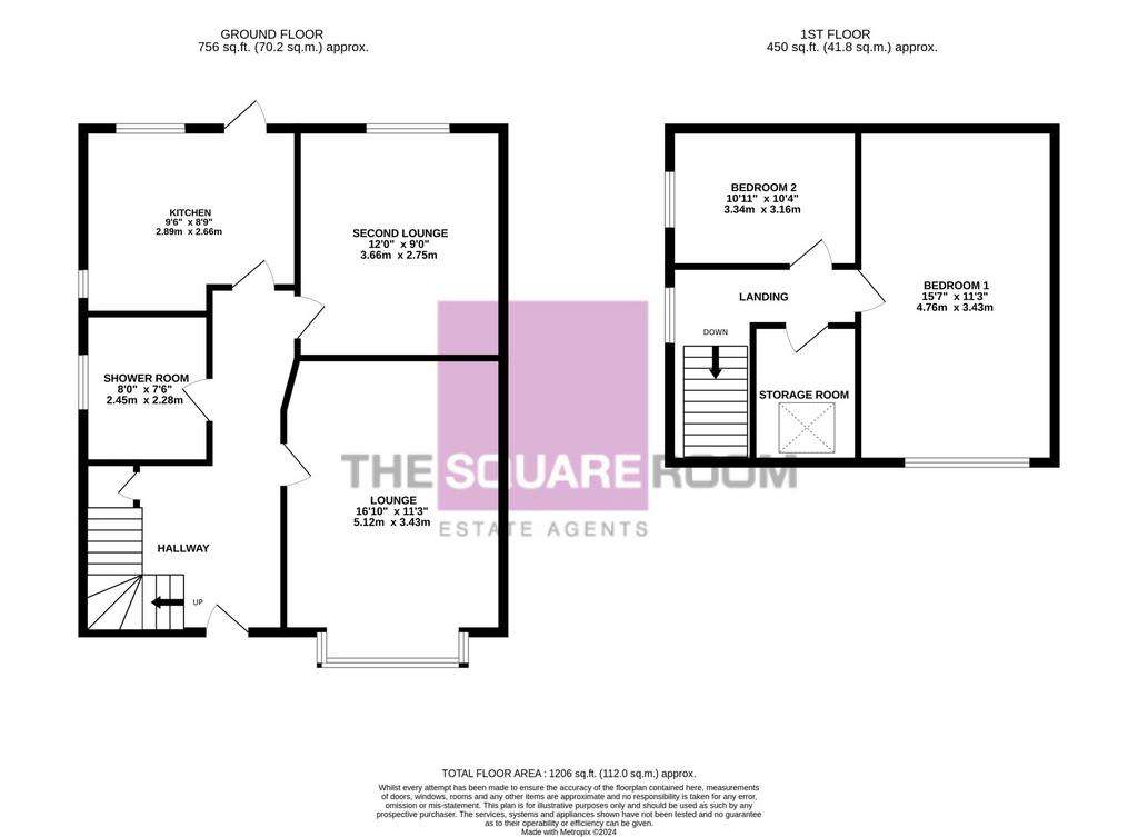 2 bedroom bungalow for sale - floorplan