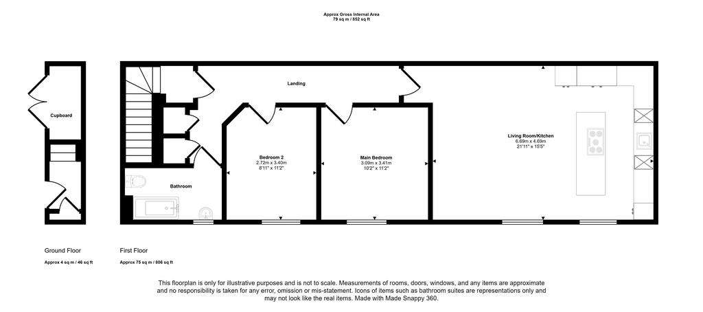 2 bedroom flat for sale - floorplan