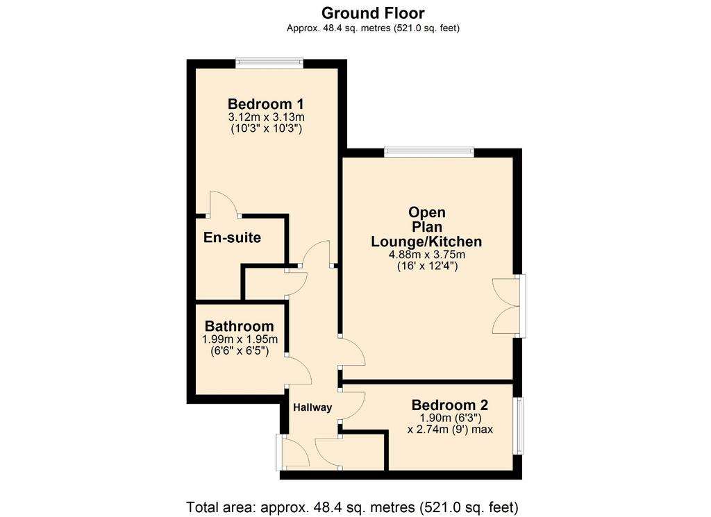 2 bedroom flat for sale - floorplan