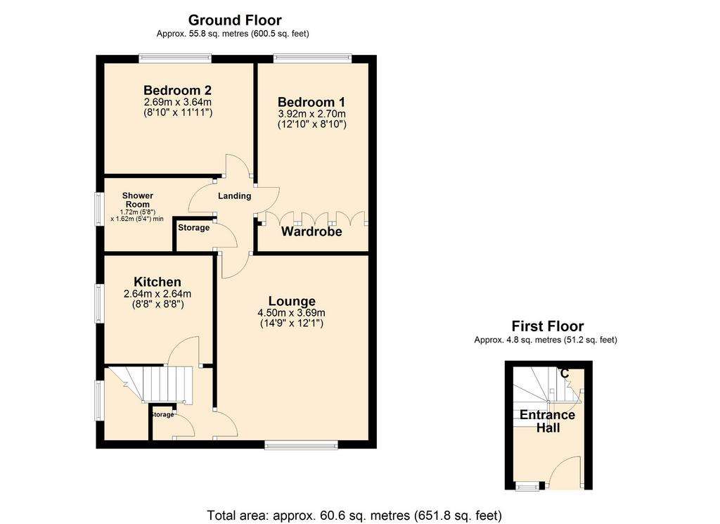 2 bedroom maisonette for sale - floorplan