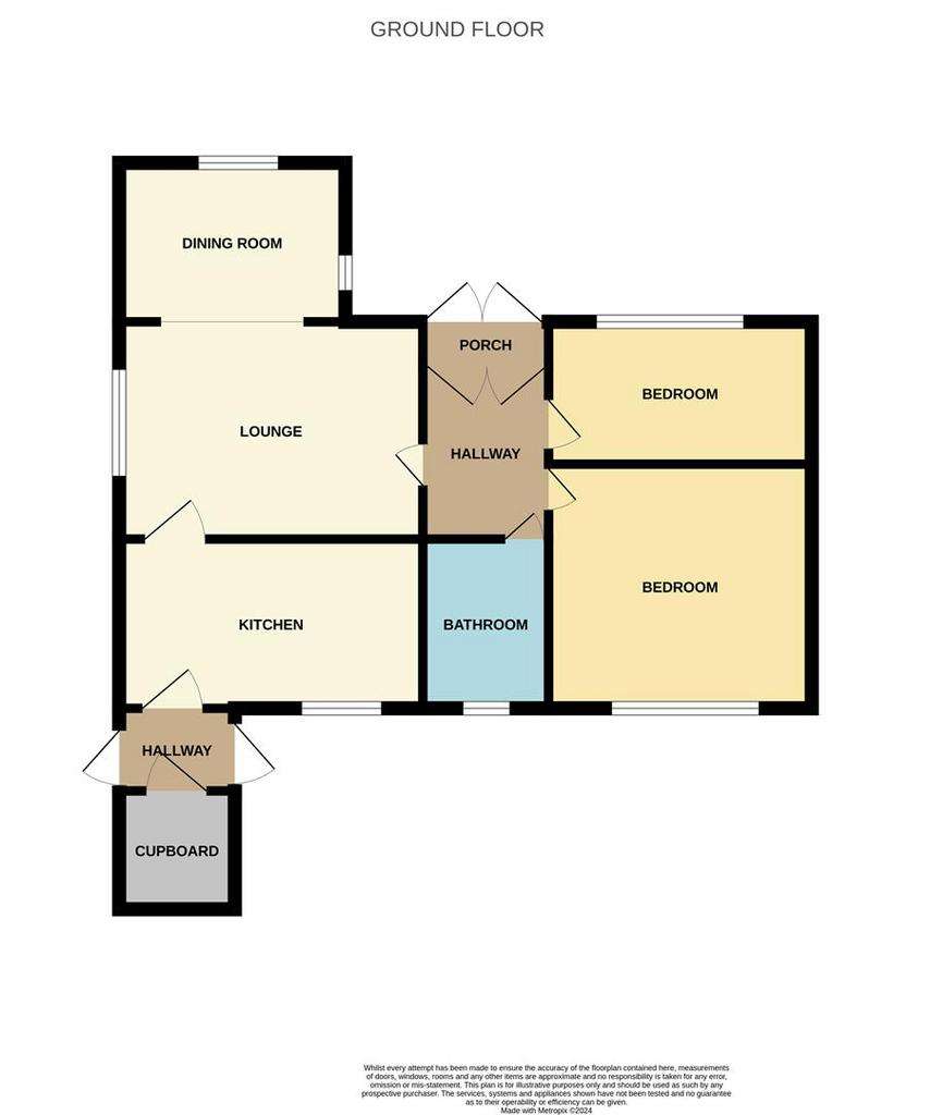 2 bedroom detached bungalow for sale - floorplan