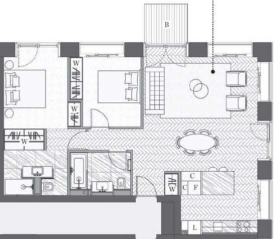 2 bedroom flat to rent - floorplan