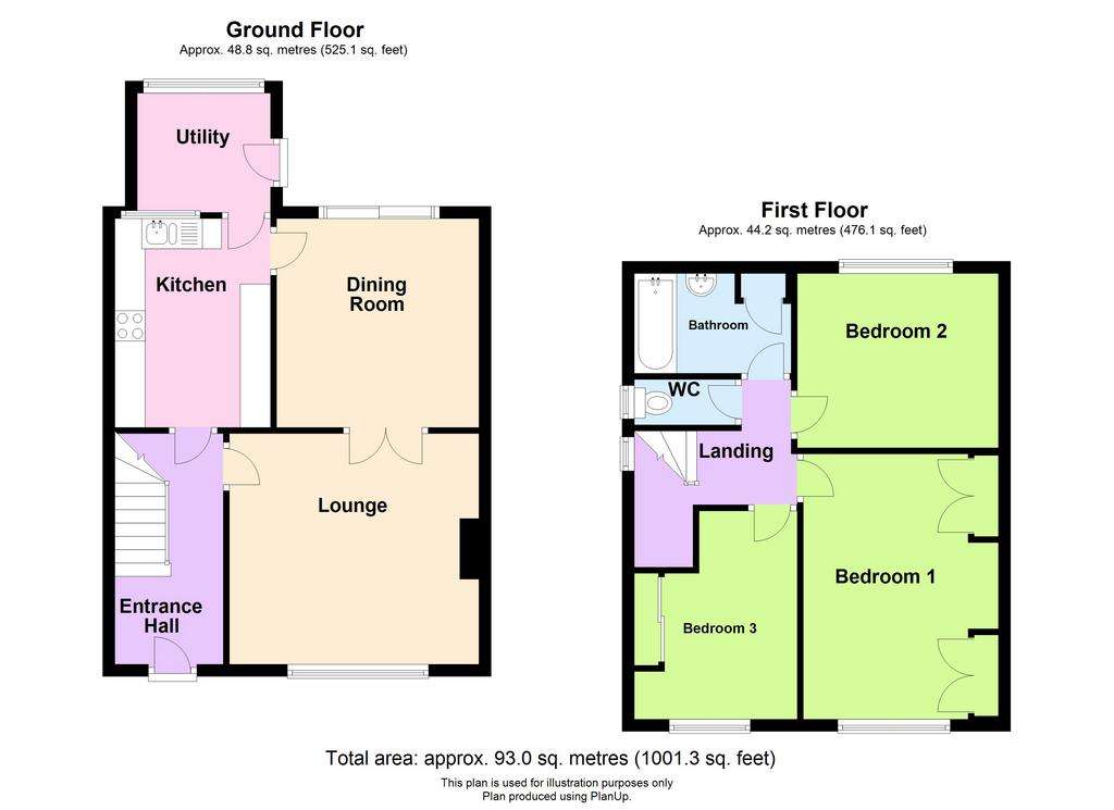 3 bedroom semi-detached house for sale - floorplan