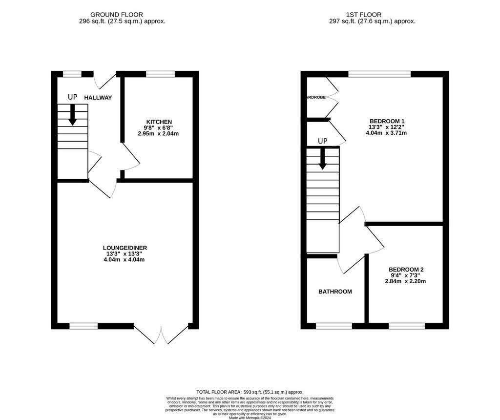 2 bedroom terraced house for sale - floorplan