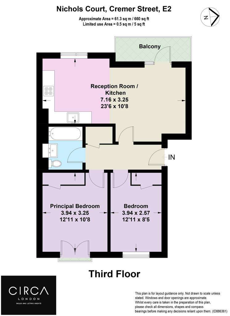 2 bedroom flat to rent - floorplan