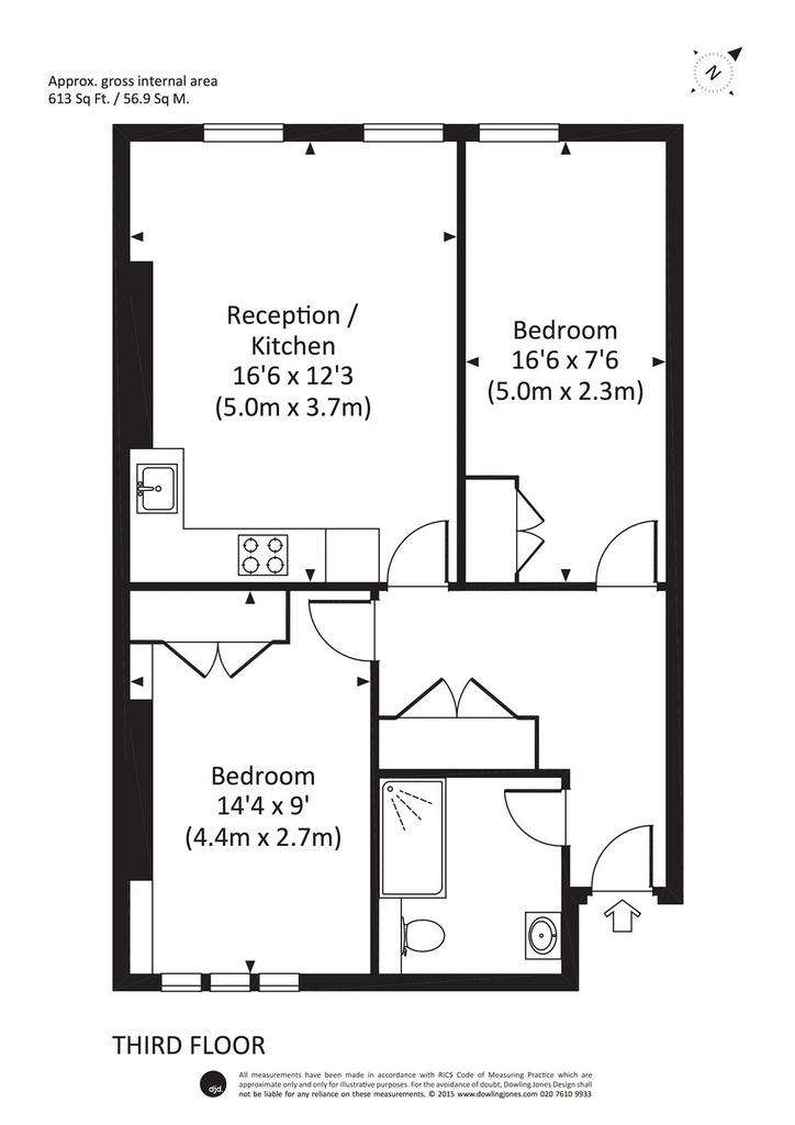 2 bedroom flat to rent - floorplan