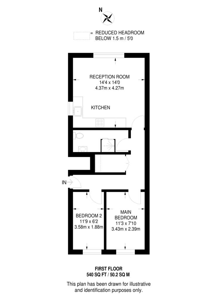 2 bedroom flat to rent - floorplan