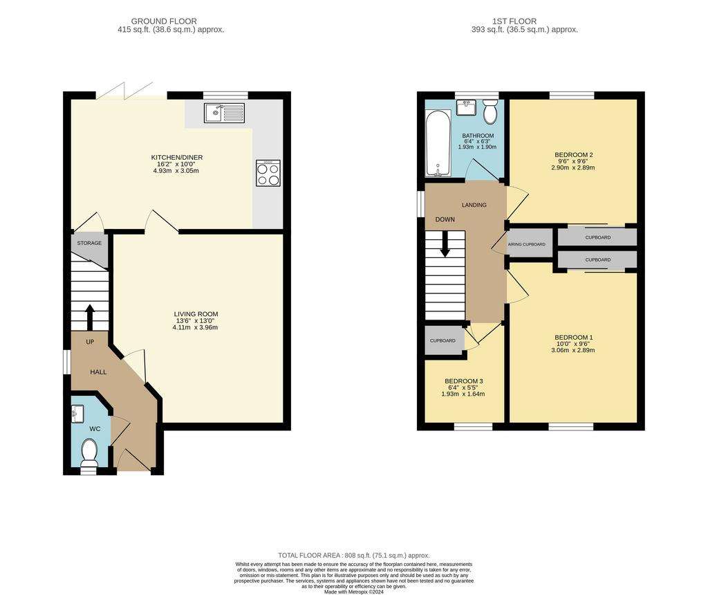 3 bedroom semi-detached house for sale - floorplan