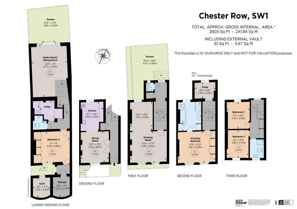 4 bedroom terraced house for sale - floorplan