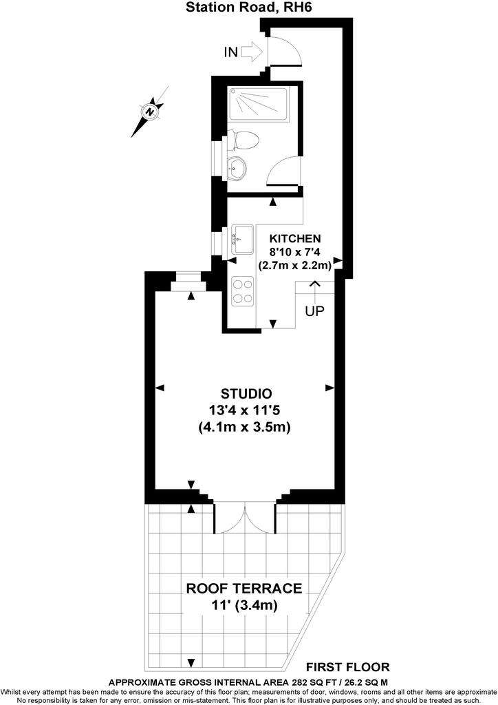 Studio flat to rent - floorplan