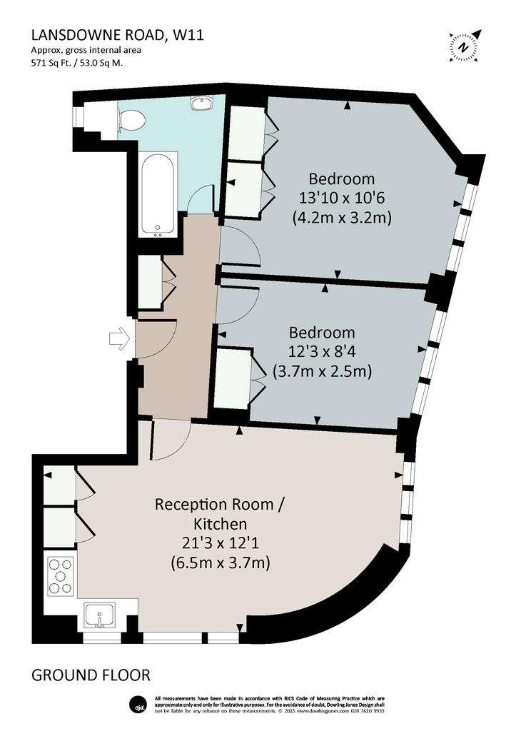 2 bedroom flat to rent - floorplan