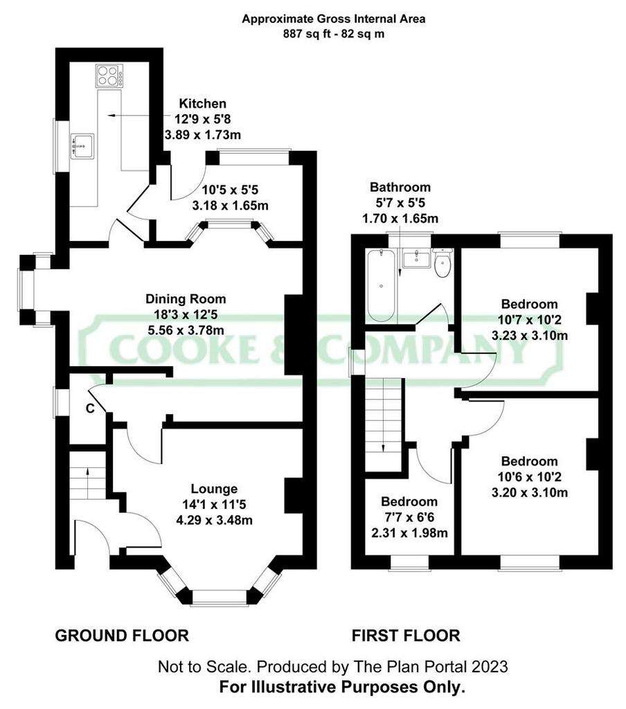 3 bedroom semi-detached house for sale - floorplan