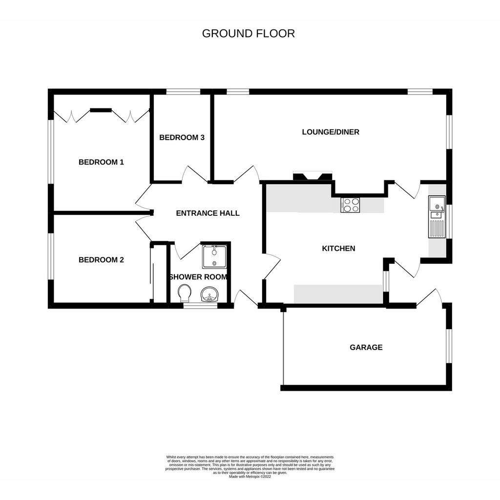 3 bedroom detached bungalow to rent - floorplan