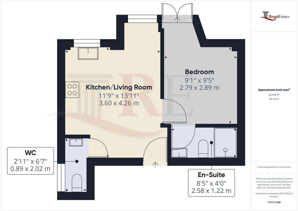 1 bedroom flat to rent - floorplan