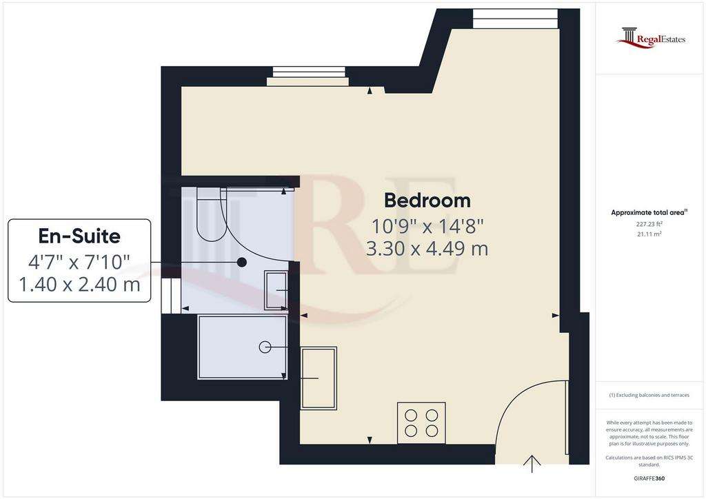 1 bedroom flat to rent - floorplan