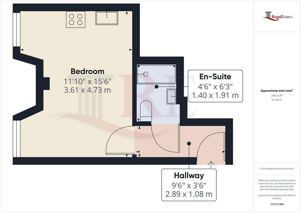 1 bedroom flat to rent - floorplan