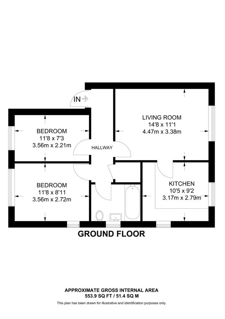 2 bedroom flat to rent - floorplan